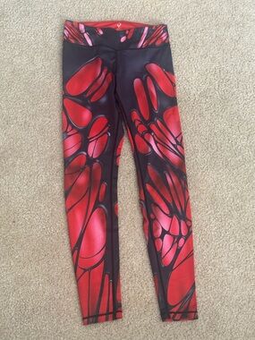 Violate the Dresscode Red & Black Abstract Leggings